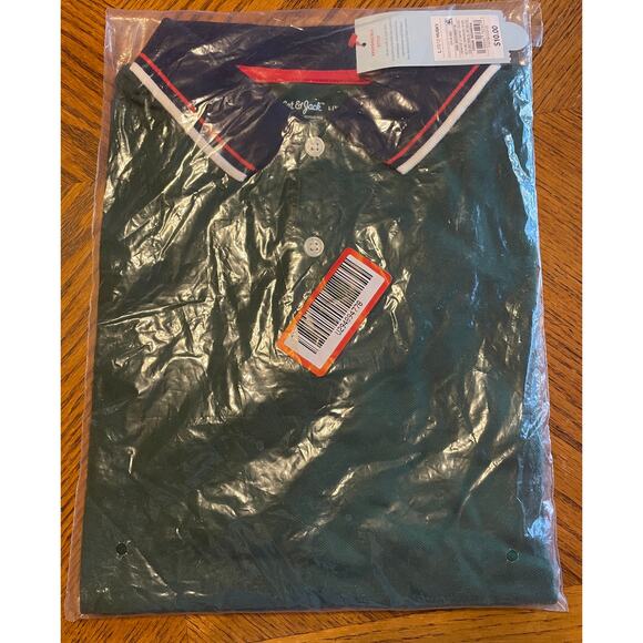 NWT Cat & Jack Childs School Uniform Size L (10/12 Husky) Green Navy Polo - Picture 1 of 2